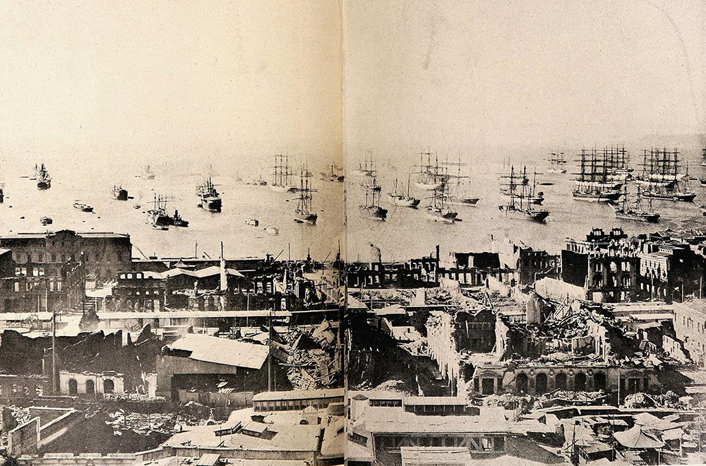 Vistas de Valparaíso después del terremoto de 1906