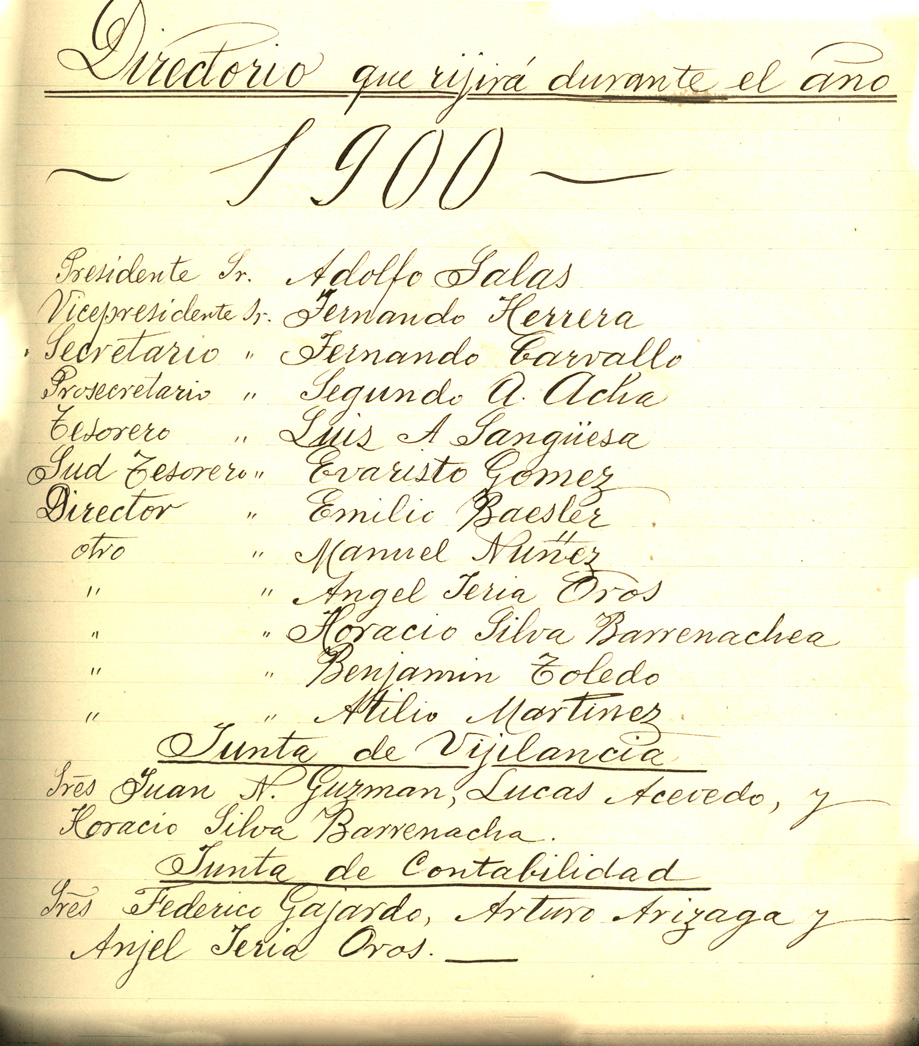 Directorio SMSMV – 1900